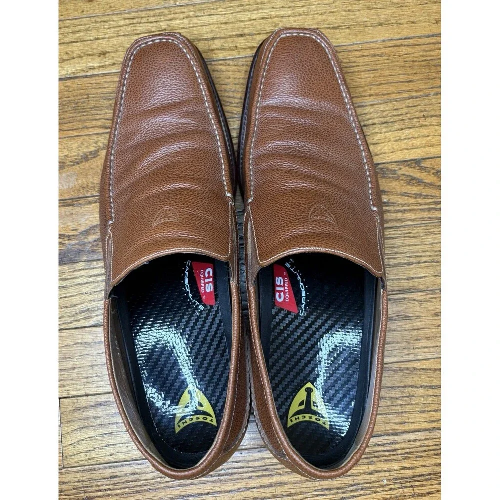 Michael Toschi Dollinger Loafers Brown Pebble Leather Italy CIS Men Size 15